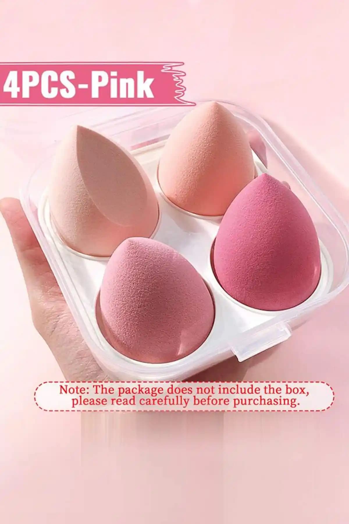 H&E Design 4'lü Pembe Tonları Standlı Makyaj Süngeri Seti - Şık ve Kullanışlı