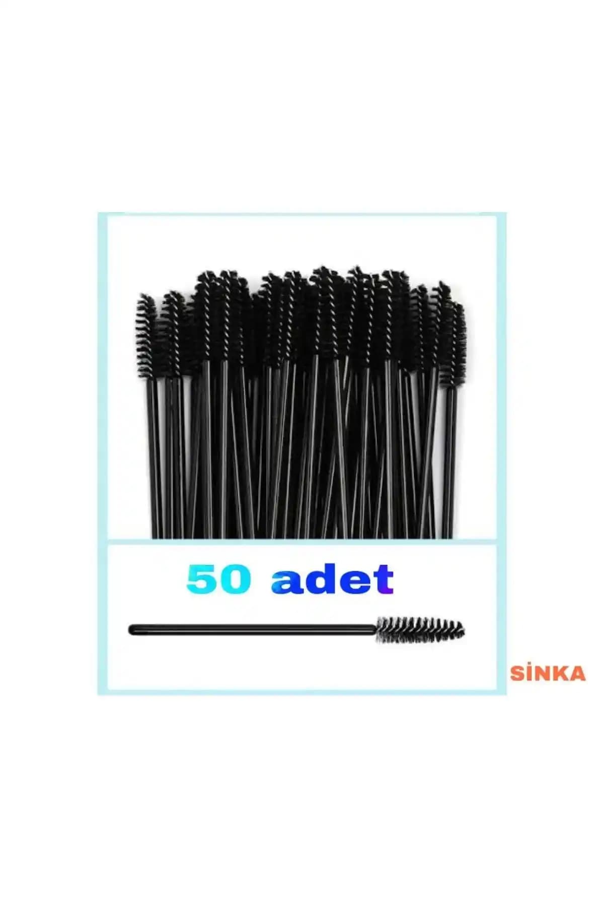 SİNKA 50 Parça Kaş ve Kirpik Tarama Fırçası Seti Profesyonel Makyaj Uygulamaları İçin
