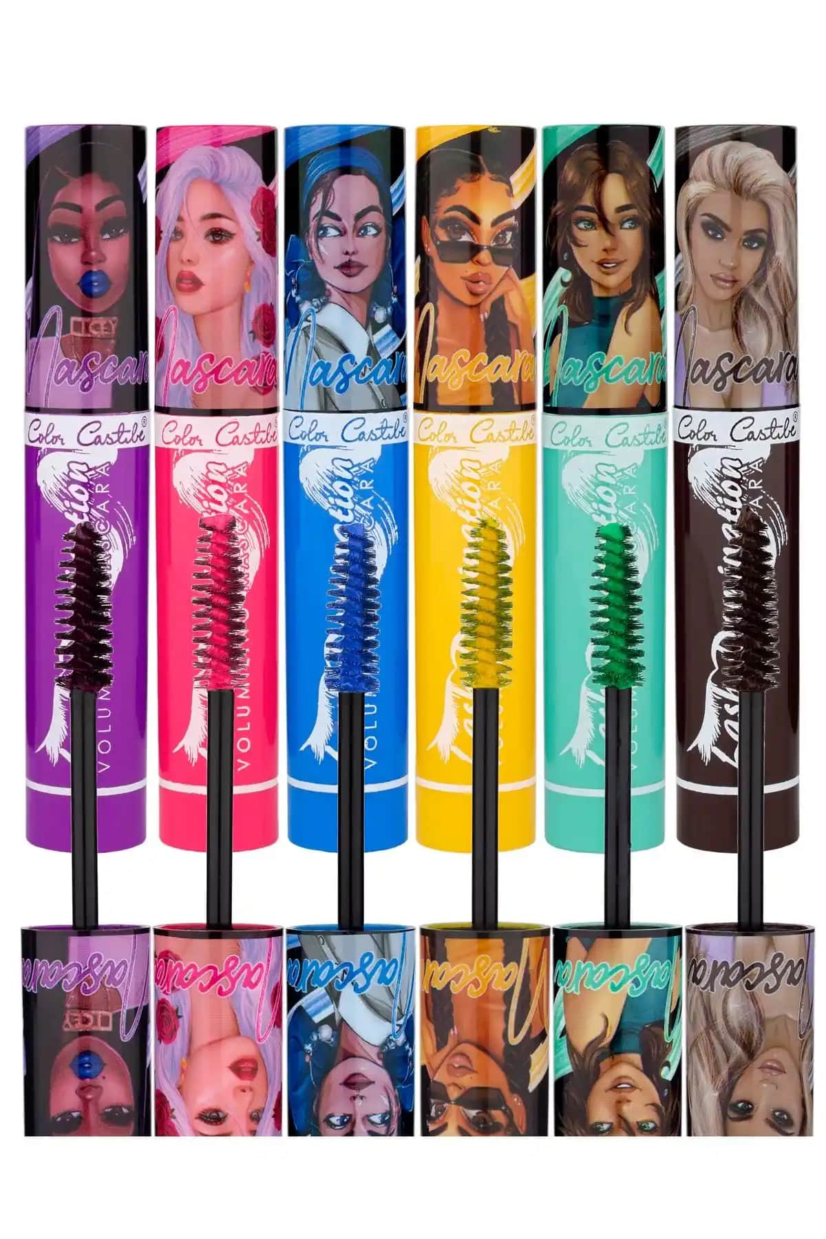 Tikatti Color Castle 6 Renkli Neon Rimel Seti: Canlı ve Kalıcı Göz Makyajı İçin Ideal