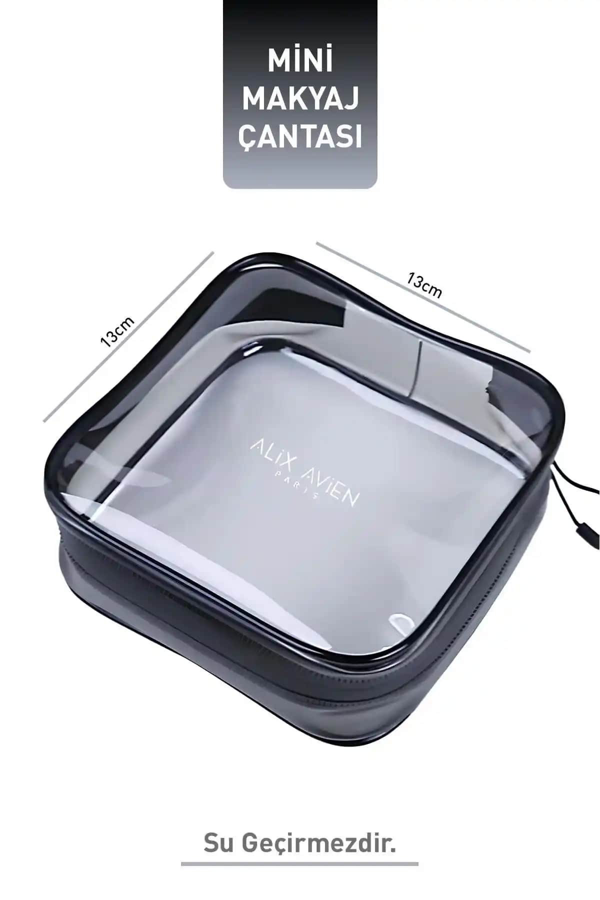 Alix Avien Gri Mini Makyaj Çantası: Şık ve Dayanıklı Tasarım ile Pratik Kullanım