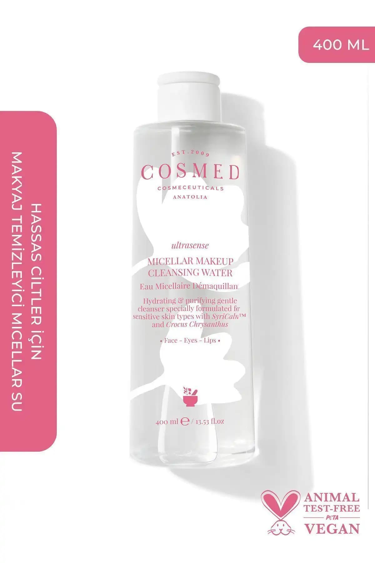 COSMED Ultrasense Micellar Temizleyici Su Hassas Ciltler İçin Güvenli ve Etkili Temizlik Çözümü
