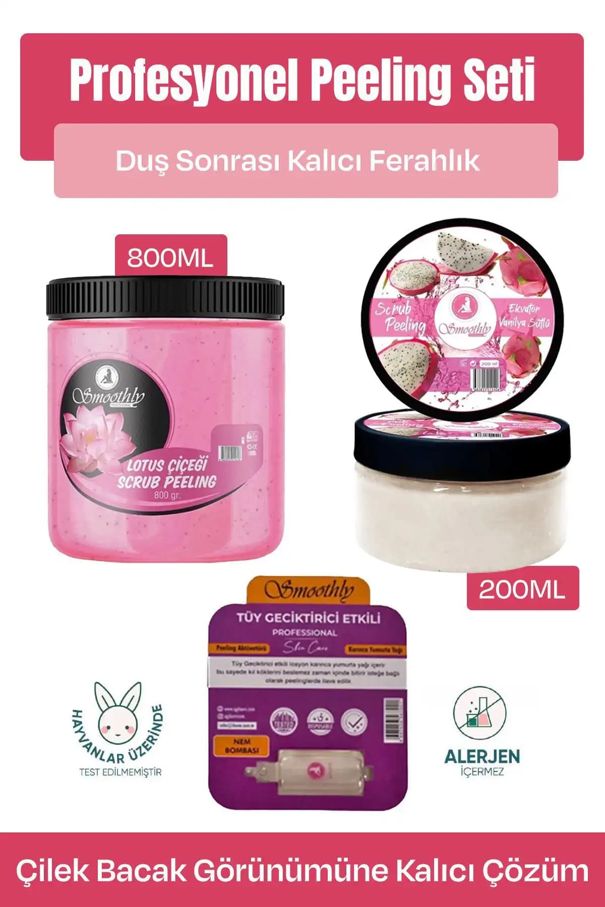 Smoothly Peeling Ürünleri Karşılaştırması: Çilek ve Nane Aromalı ve Epilasyon Sonrası Peeling 2