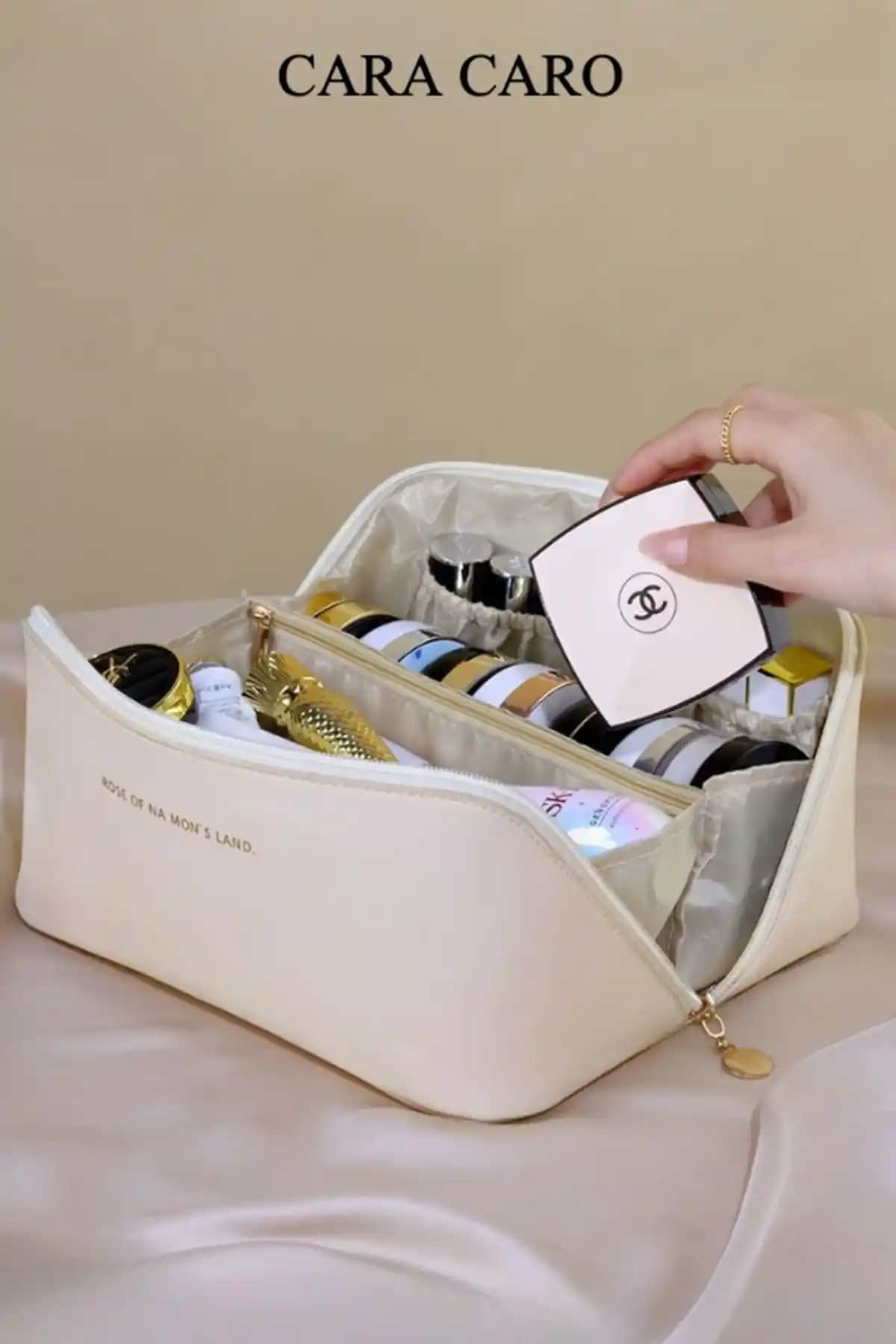 CARA CARO Büyük Kapasiteli Taşınabilir Makyaj Çantası: Şık ve İşlevsel Tasarım ile Pratik Kullanım