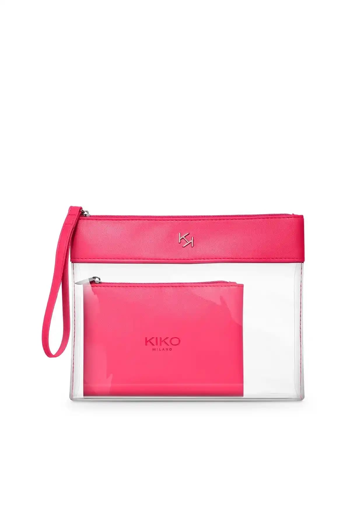 KIKO Milano Şeffaf Pembe Makyaj Çantası Dayanıklı ve Şık Tasarımıyla Kullanım Kolaylığı