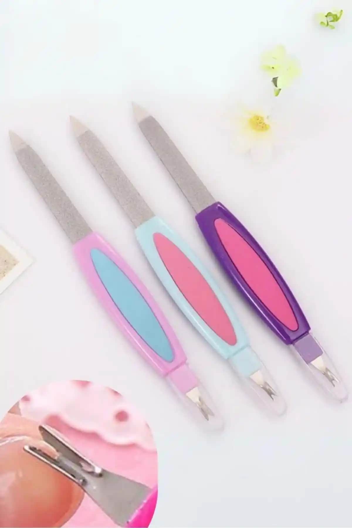 Diloshtrend Tasarım Kadın 3'lü Tırnak Törpüsü Seti Günlük Bakım ve Şıklık İçin Uygun