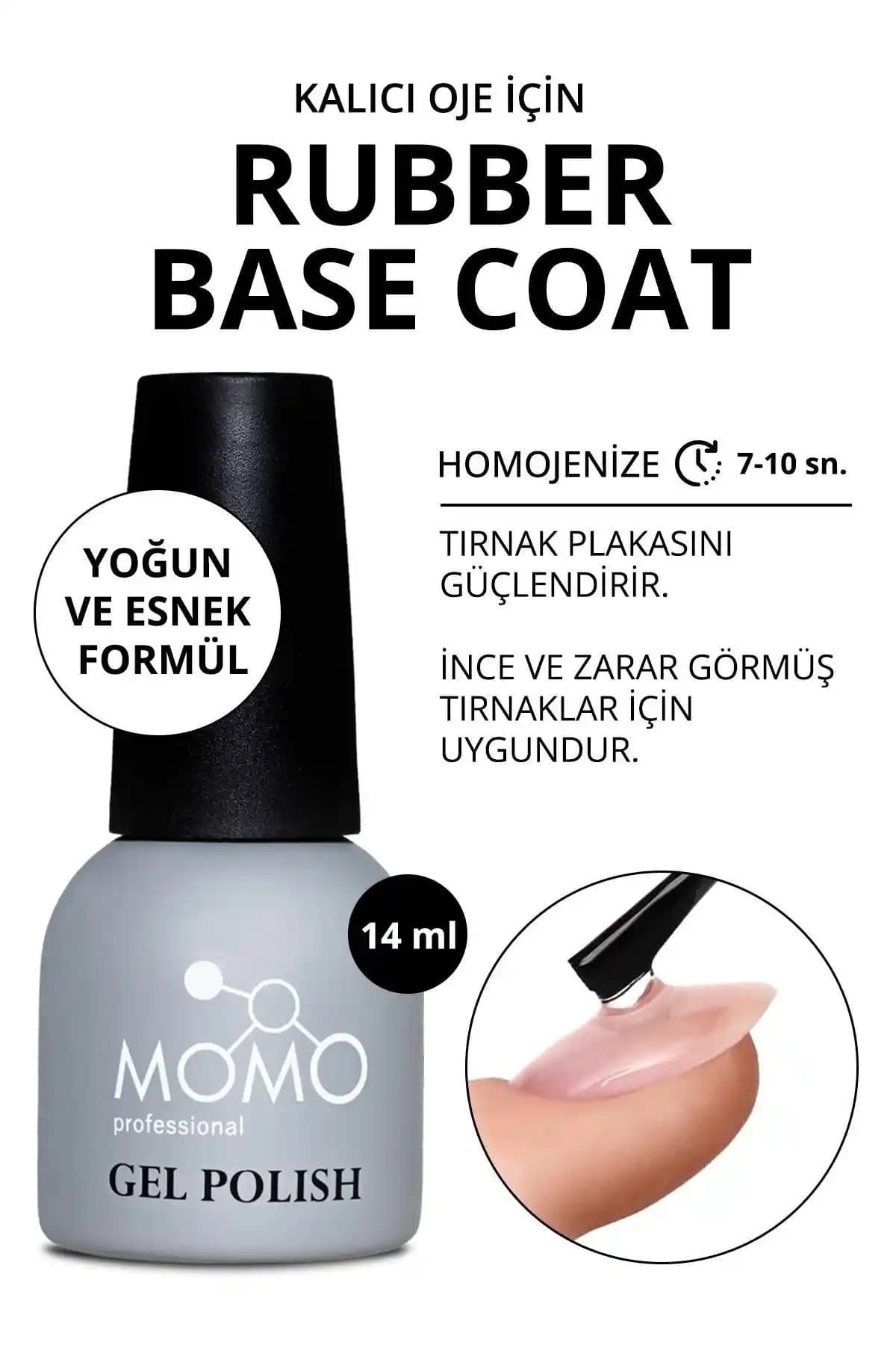 MOMO Rubber Base Coat: Profesyonel Kalıcı Oje İçin Dayanıklı ve Güçlü Baz Katı