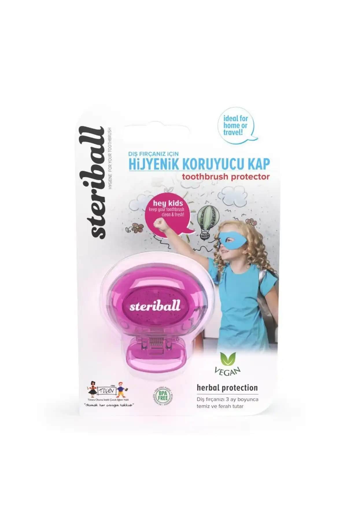 Steriball Kız Çocuklar İçin Hijyenik Diş Fırçası Koruma Kabı Güvenli ve Doğal Koruma Sağlar