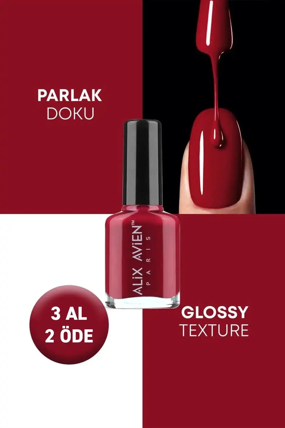 Alix Avien Kan Kırmızı ve Koyu Kırmızı Oje Karşılaştırması 11 ml modelleri 2