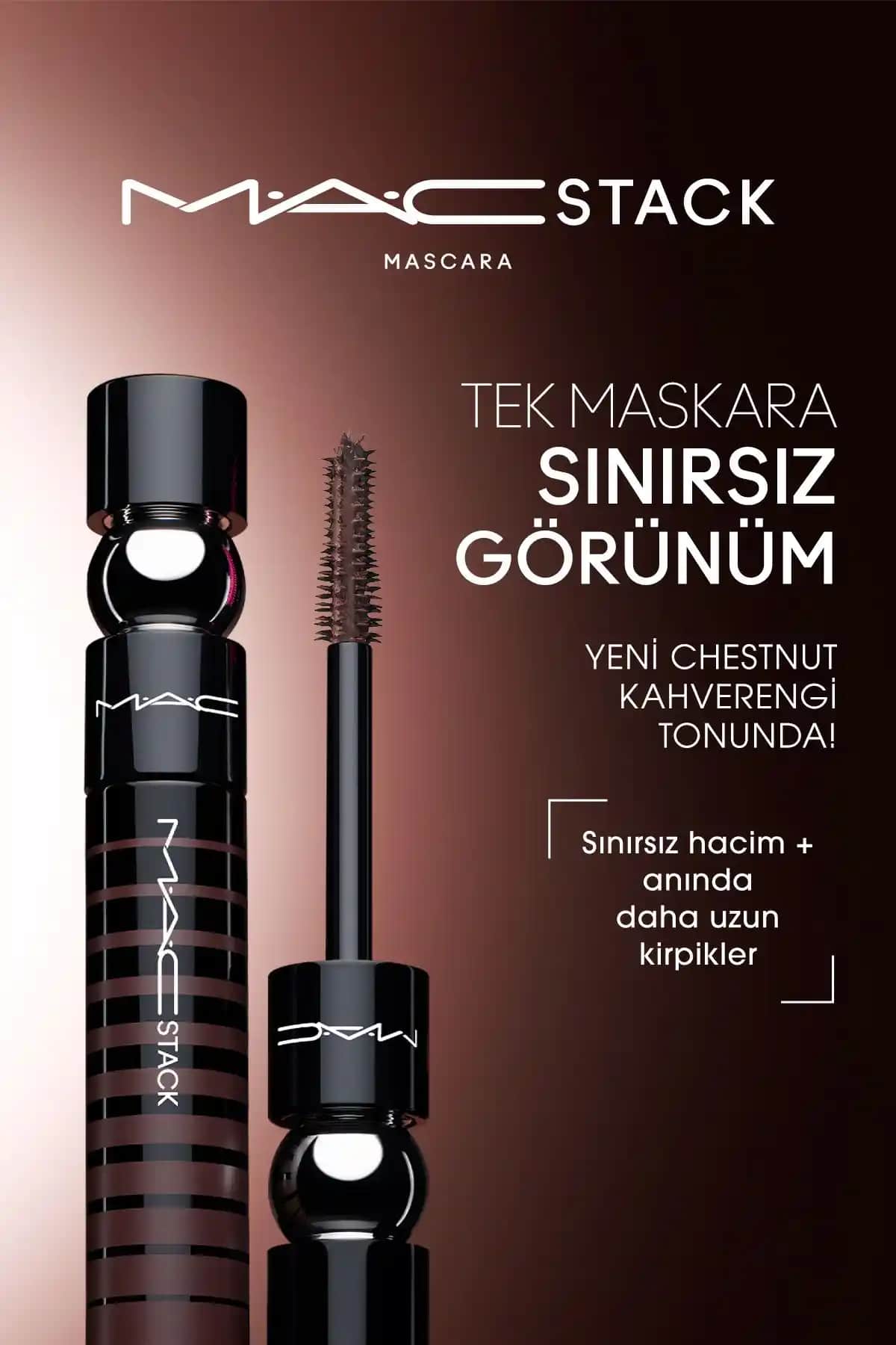 Mac Macstack Chestnut Kahverengi Maskara: Doğal ve Hacimli Kirpikler İçin Uygun Seçenek