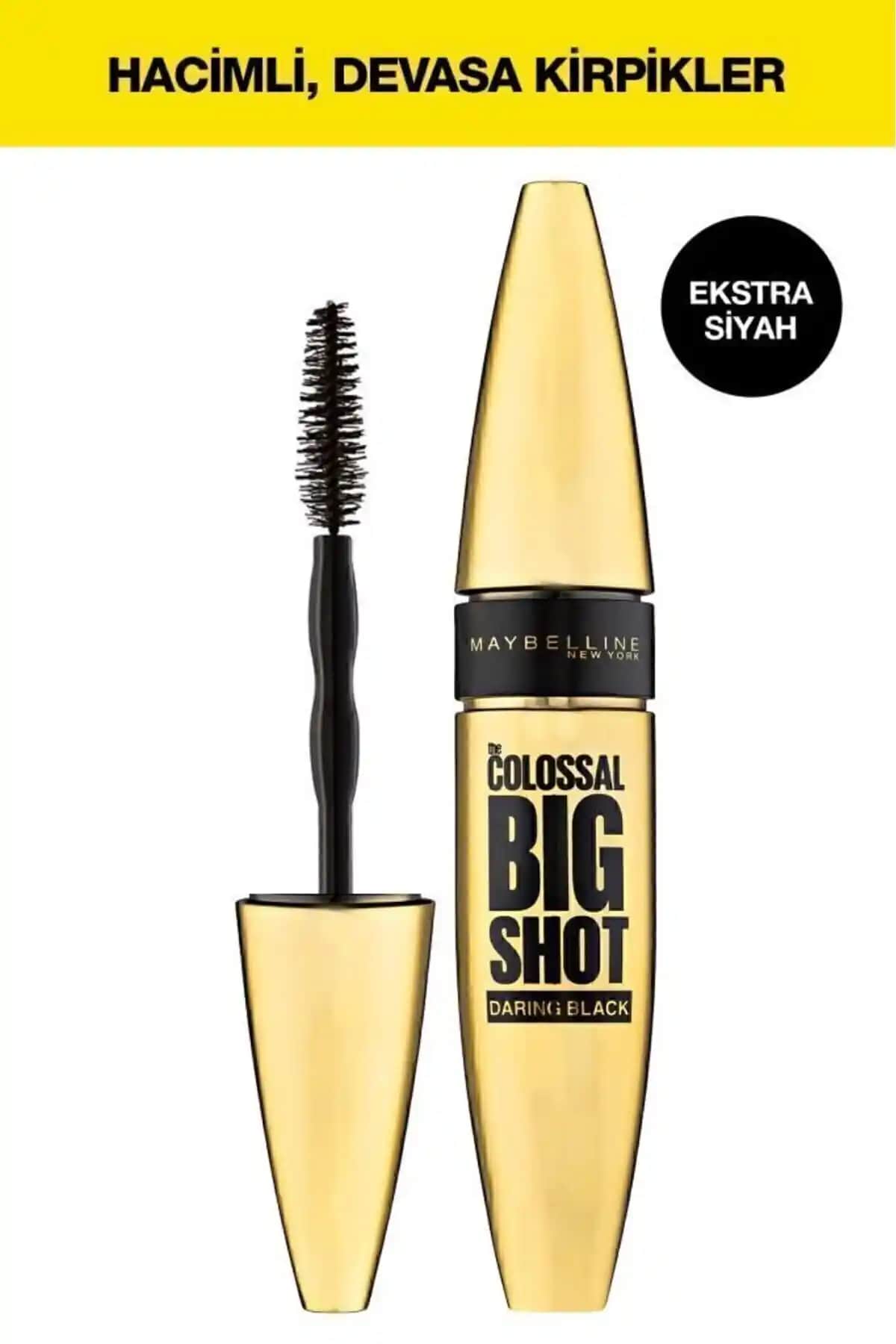 Maybelline New York The Colossal Big Shot Daring Siyah Maskara ile Dolgun Kirpikler Elde Edin
