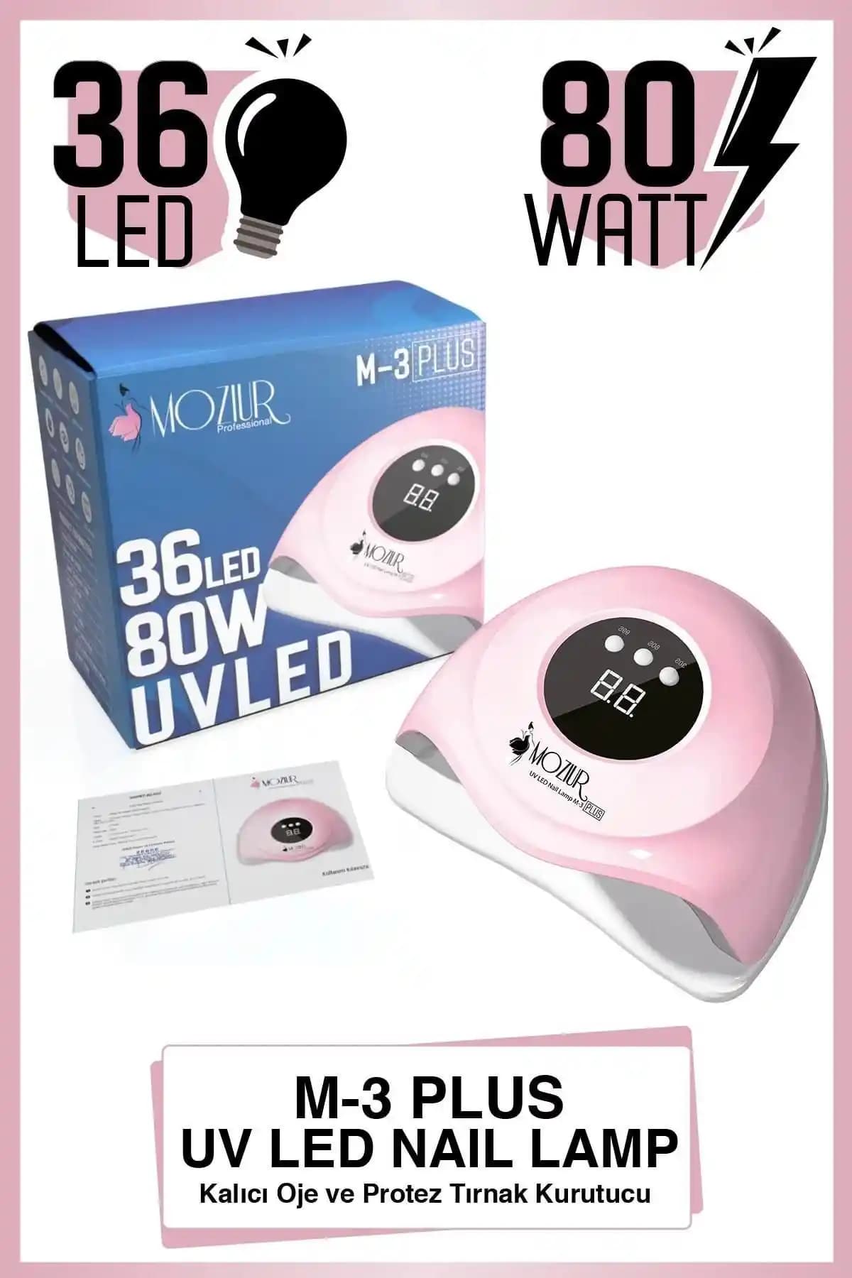 MOZIUR M-3 Plus 36 LED 80W UV LED Kalıcı Oje ve Protez Tırnak Kurutucu Özellikleri