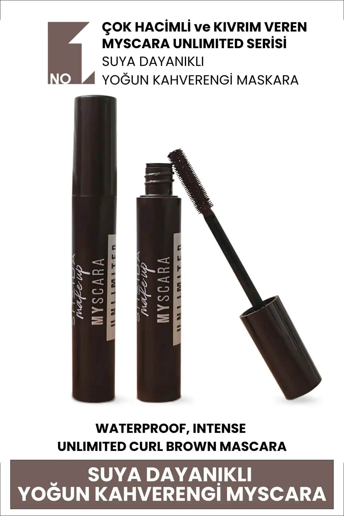 Sheida Kahverengi Maskara Doğal Görünüm ve Hacim Sağlayan Makyaj Ürünü