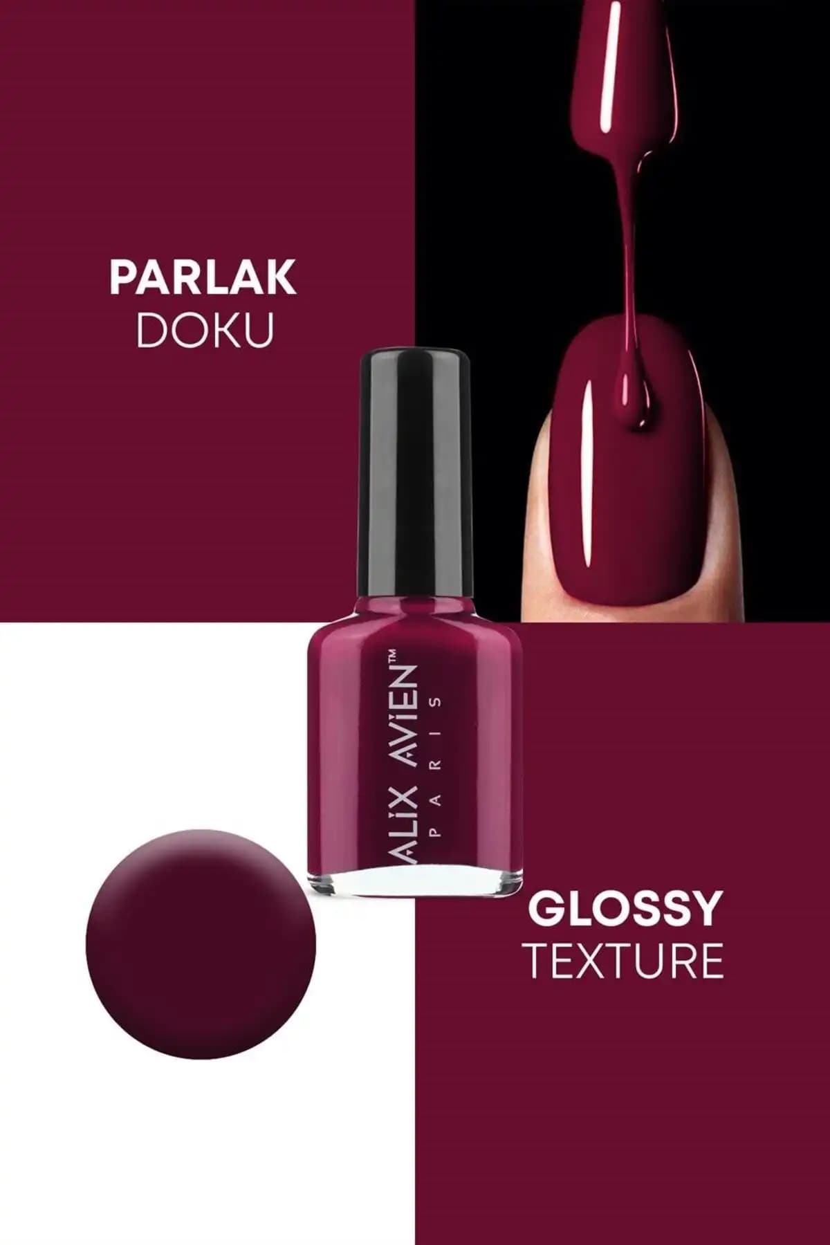 Alix Avien Bordo Oje 21: Kalıcı ve parlak renkli şıklık için ideal seçim