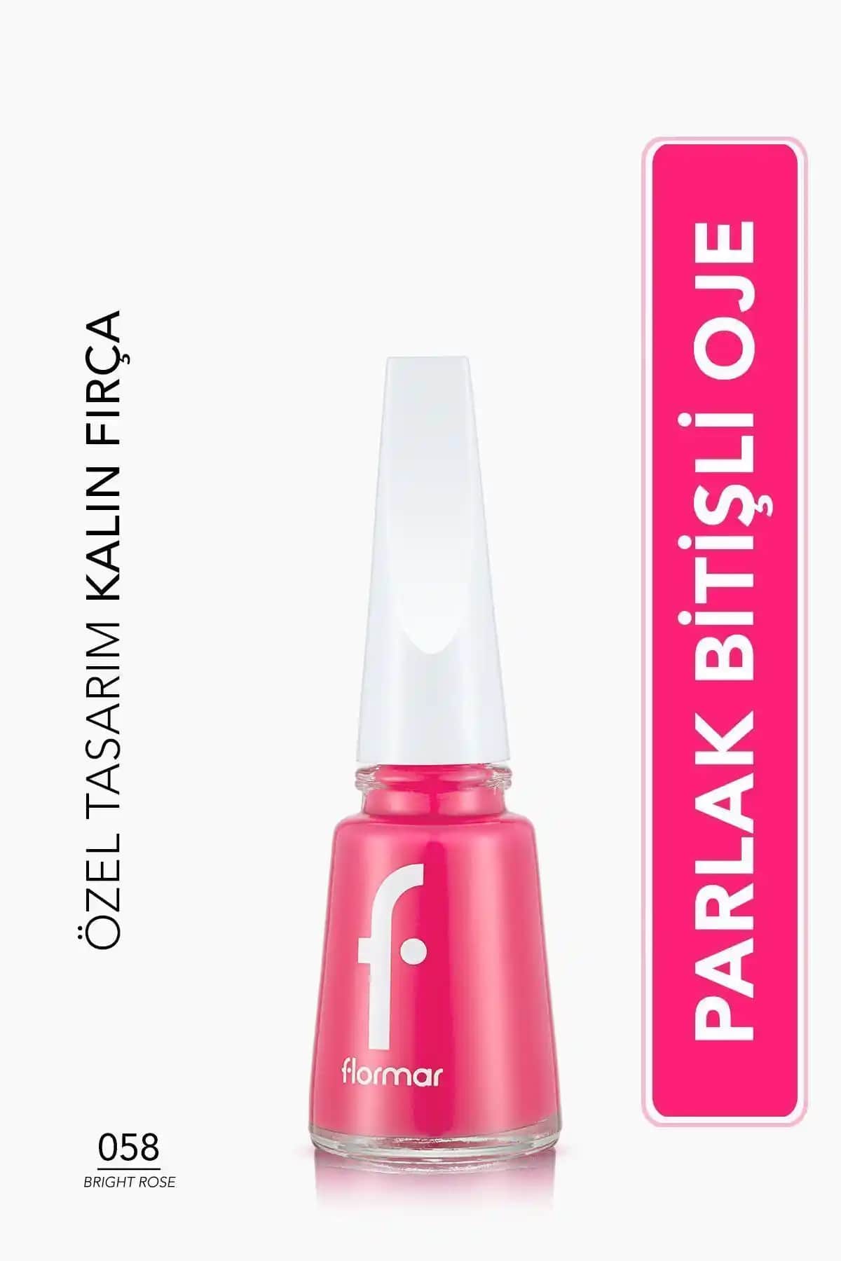 Flormar Nail Enamel Yüksek Pigmentli Parlak Bitişli Oje Fne-058 Bright Rose