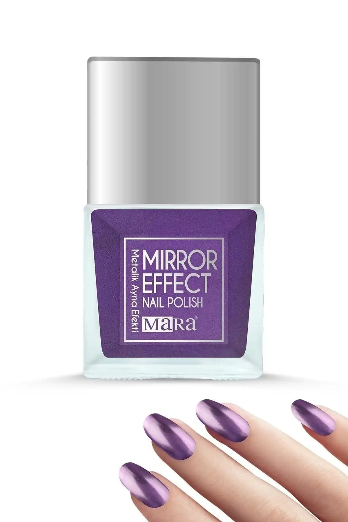 Mara Metalik Ayna Efektli Oje Mor 15ml – Parlak ve Dayanıklı Tırnak Kozmetiği