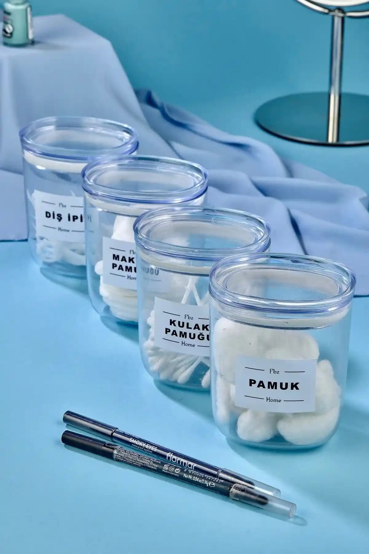 FBZhome 4'lü Dekoratif Kulak Pamuğu ve Saklama Kutusu Seti Entegre Şıklık ve Fonksiyonellik