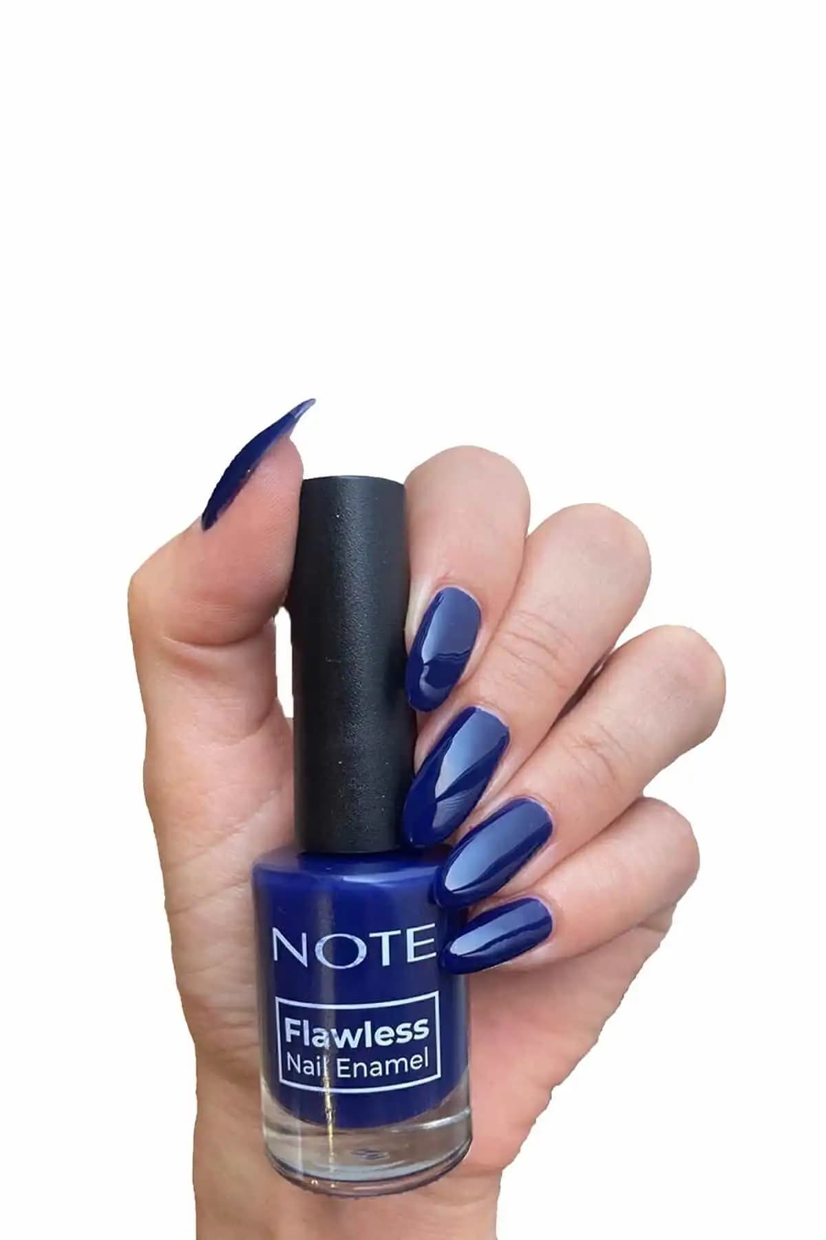 Note Kozmetik Nail Kusursuz Oje Mavi Renkli Parlak ve Kalıcı Tırnak Cilası