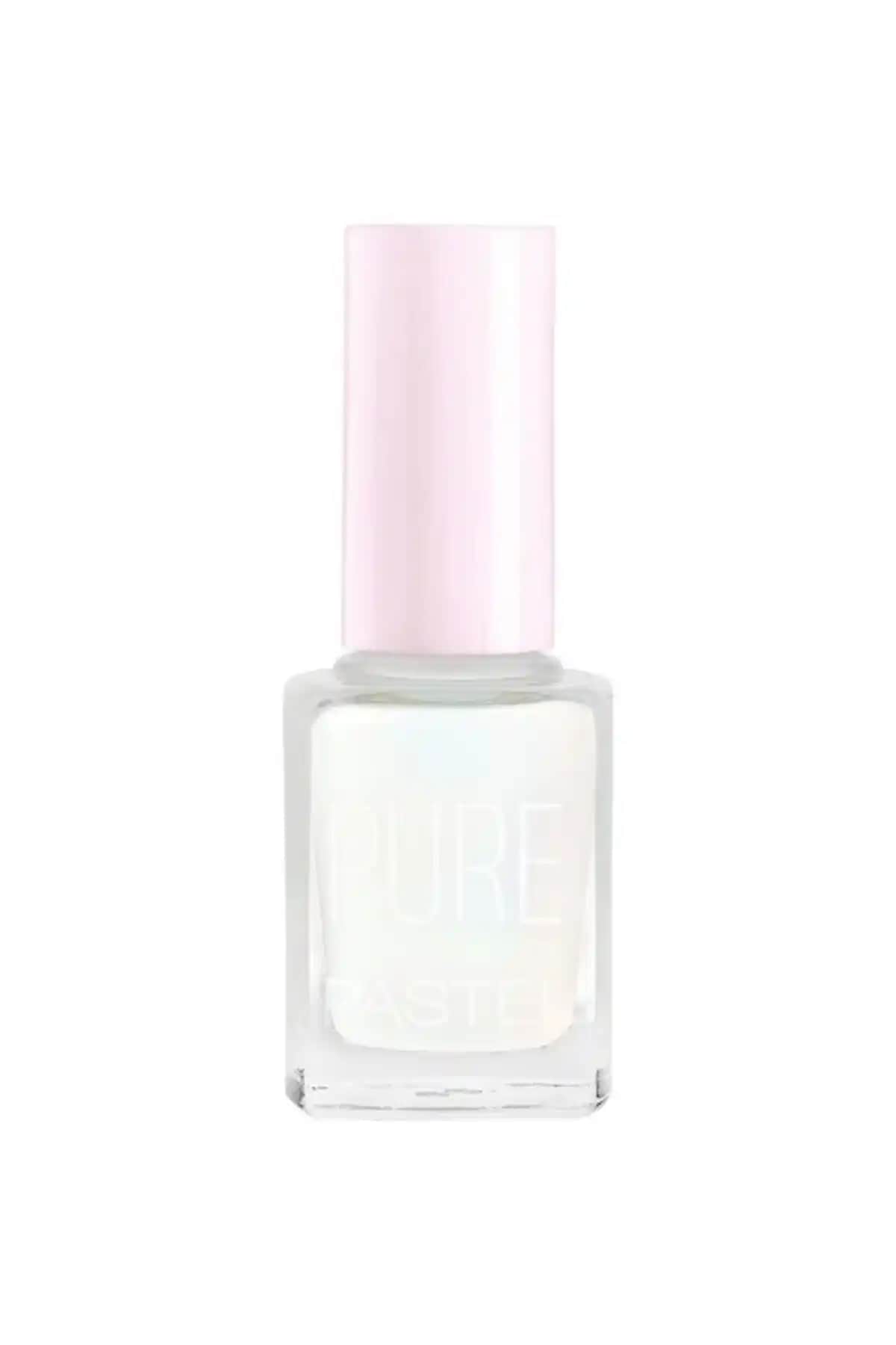 Pastel Pure Oje 601 Beyaz Parlak Sedefli Tırnak Rengi Kalıcı ve Kolay Uygulama