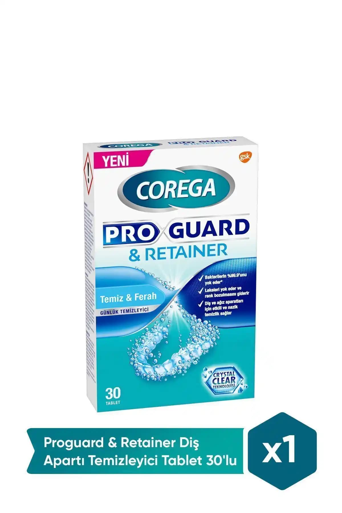 Corega Proguard & Retainer Diş Apartı Temizleyici Tabletleri Güvenli ve Etkili Temizlik Çözümü