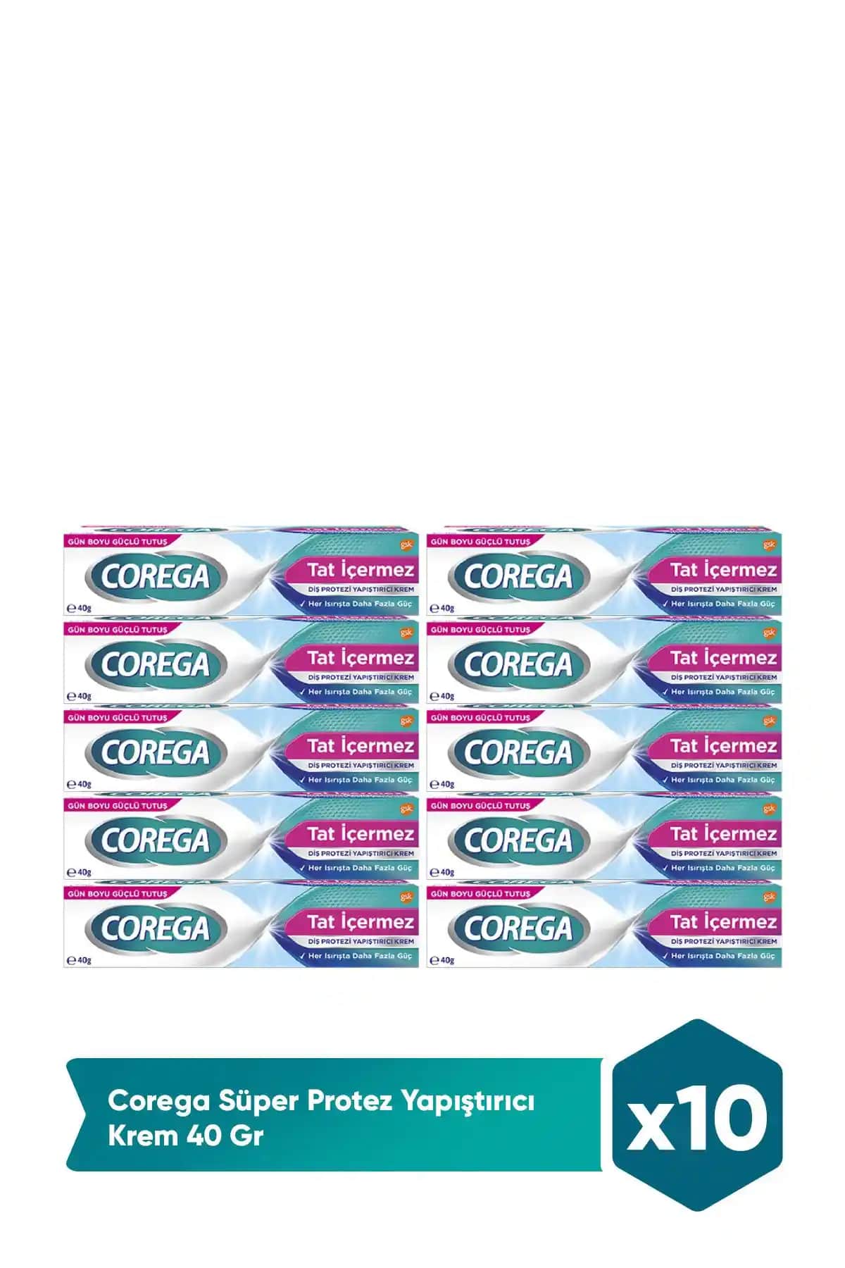 Corega Süper Protez Yapıştırıcı Krem 40 Gr x10 Adet Güvenilir Protez Sabitleme Çözümü