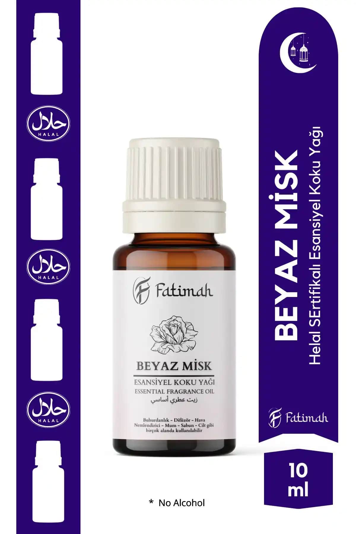 FATİMAH Beyaz Misk Esansiyel Koku Yağı: Doğal ve Hafif Aromasıyla Ortamları Ferahlatır