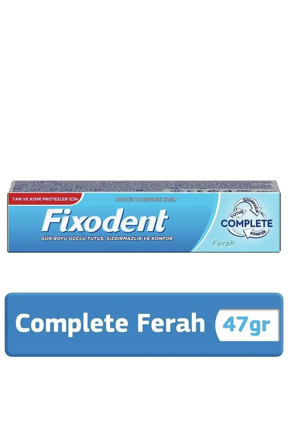Fixodent Complete Ferah Diş Protez Yapıştırıcı Krem Güçlü Yapışma ve Uzun Süreli Dayanıklılık