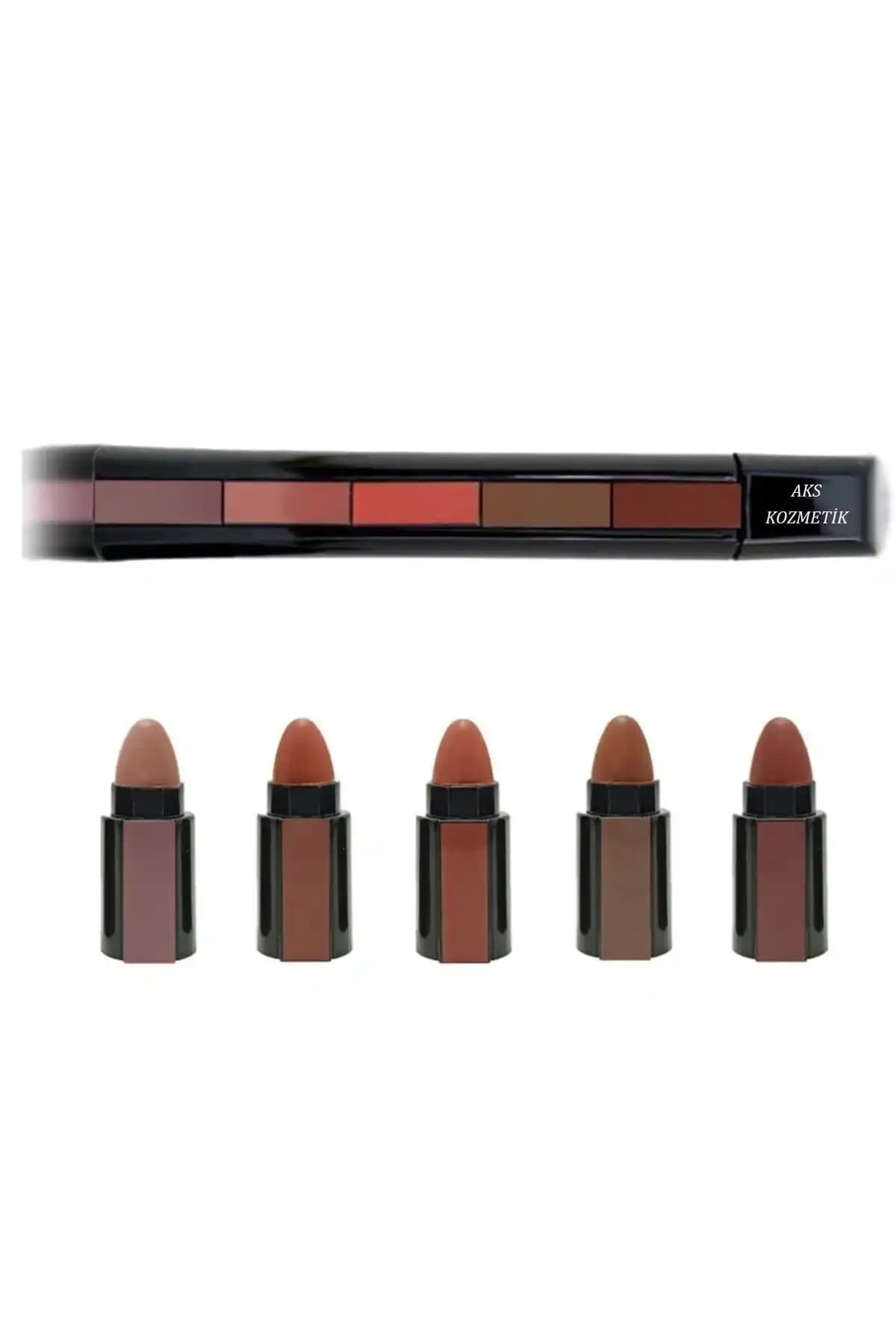 Aks Kozmetik 5'li Matruşka Ruj Seti Modern ve Pratik Dudak Makyajı Çözümü