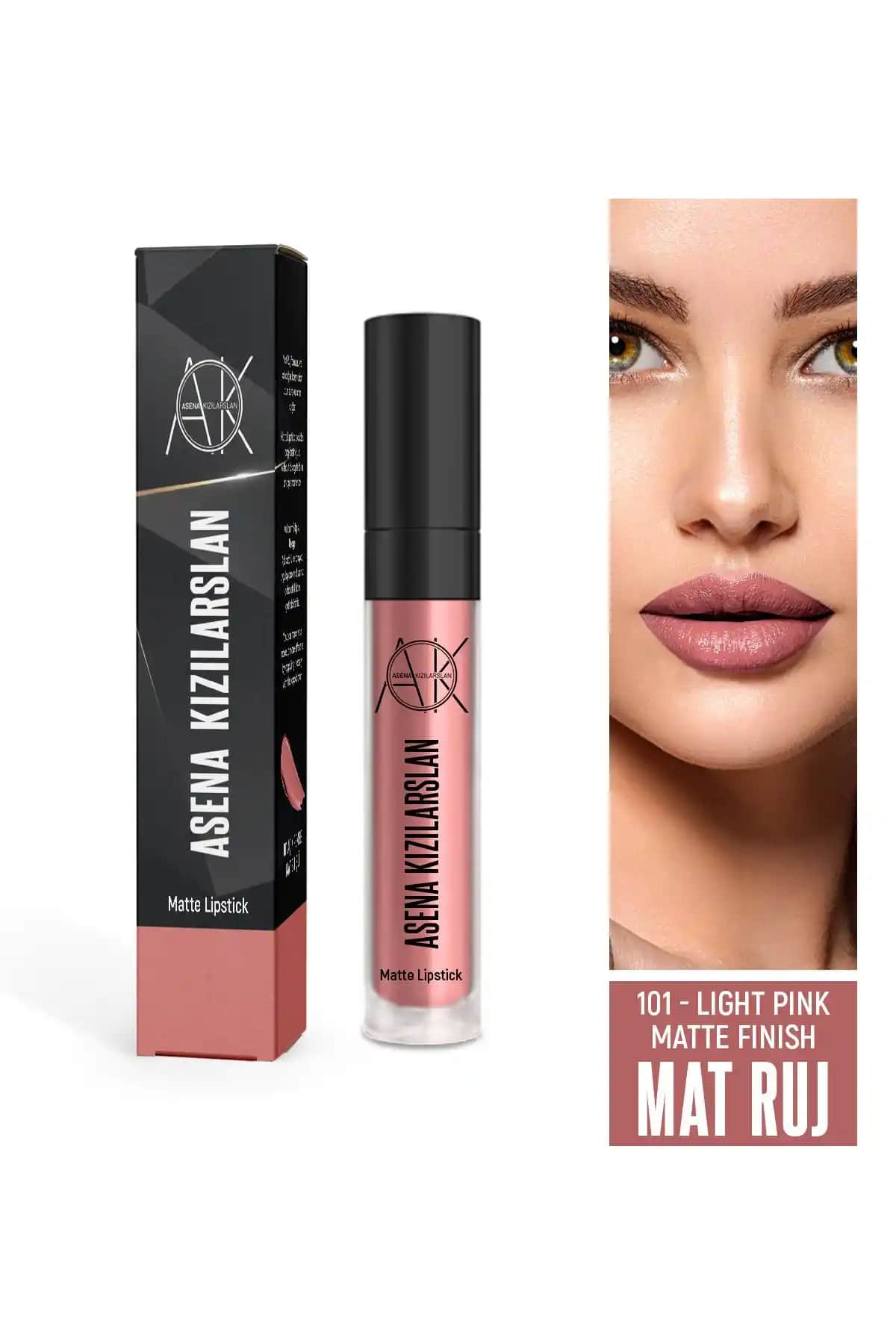 Asena Kızılarslan Mat Ruj Light Pink 101: Yüksek Pigmentasyon ve Uzun Süreli Kalıcılık