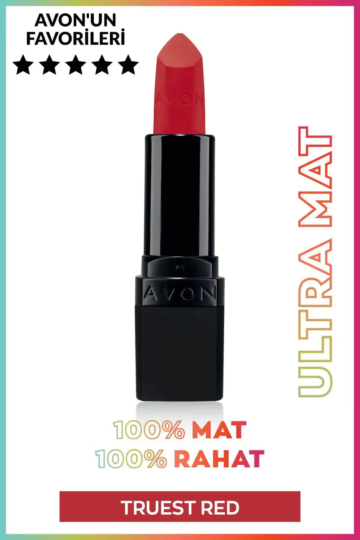 Avon Ultra Mat Ruj Truest Red: Canlı Kırmızı ve Mat Görünüm Sağlayan Kadife Ruj