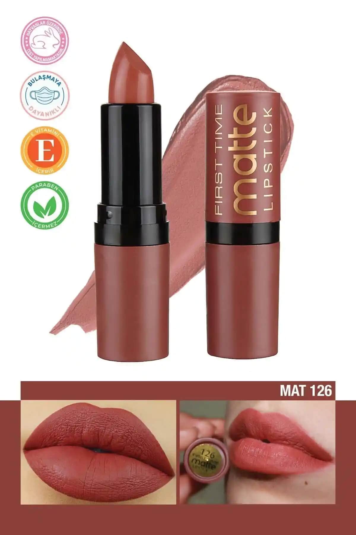 First Time Fırst Time Matte Ruj Kahve 126: Kalıcı ve Şık Dudak Makyajı İçin Modern Seçenek
