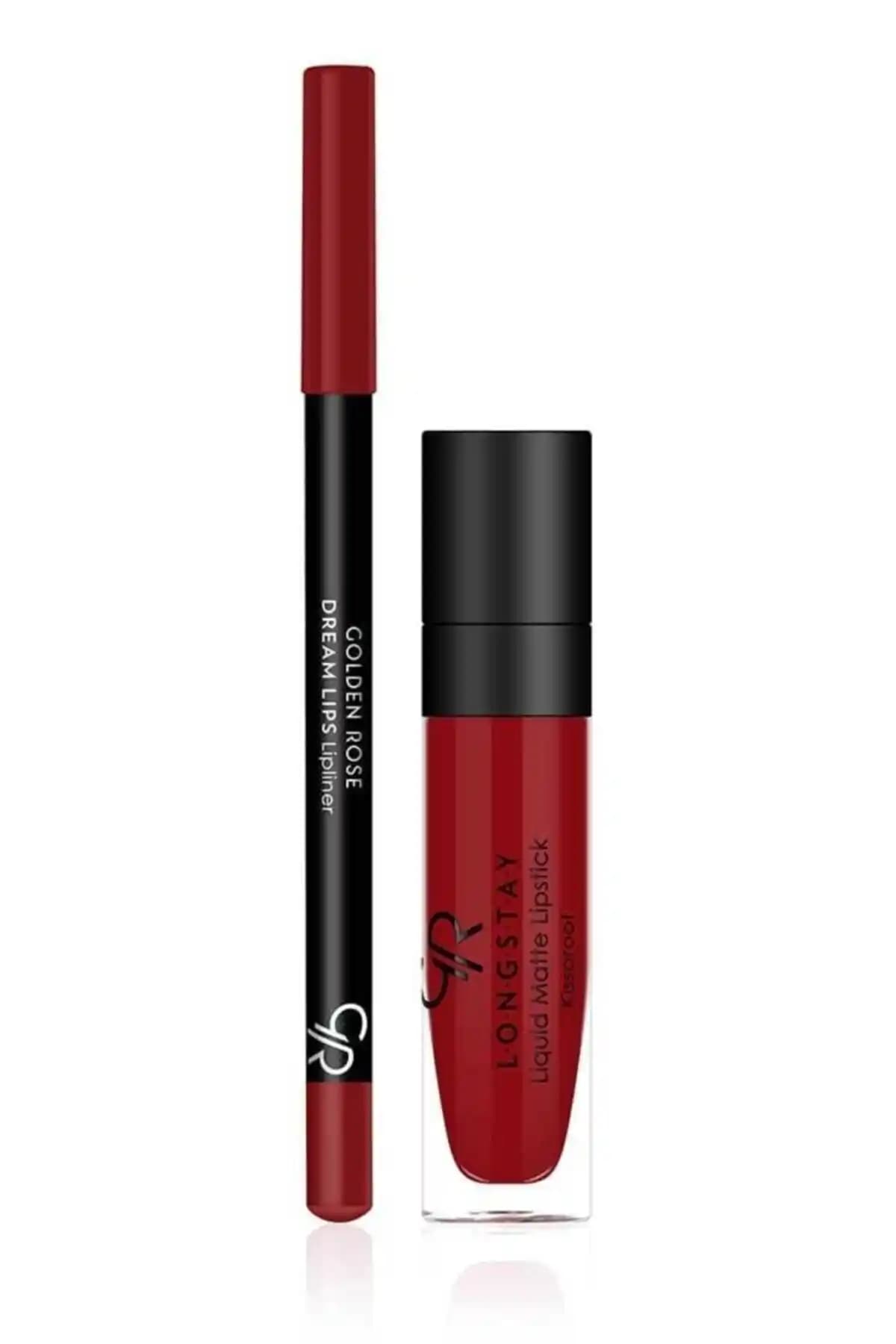 Golden Rose Matte Lip Kit Scarlet Red: Kalıcı ve Şık Kırmızı Dudak Makyajı Seti
