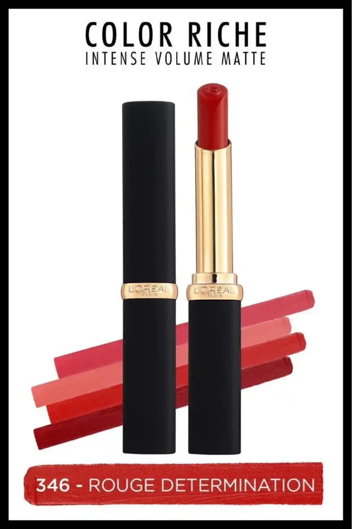 L'Oreal Paris Color Riche Intense Volume Matte Ruj 346 Rouge Determination Güçlü ve Kalıcı Dudak Rengi