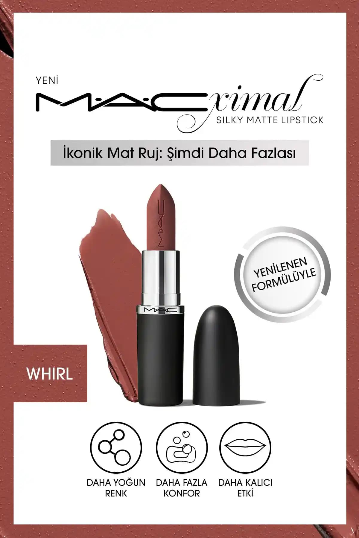Mac M·A·CXIMAL Silky Matte Ruj: Yoğun Renk ve Bakım Sunan Modern Dudak Makyajı Ürünü