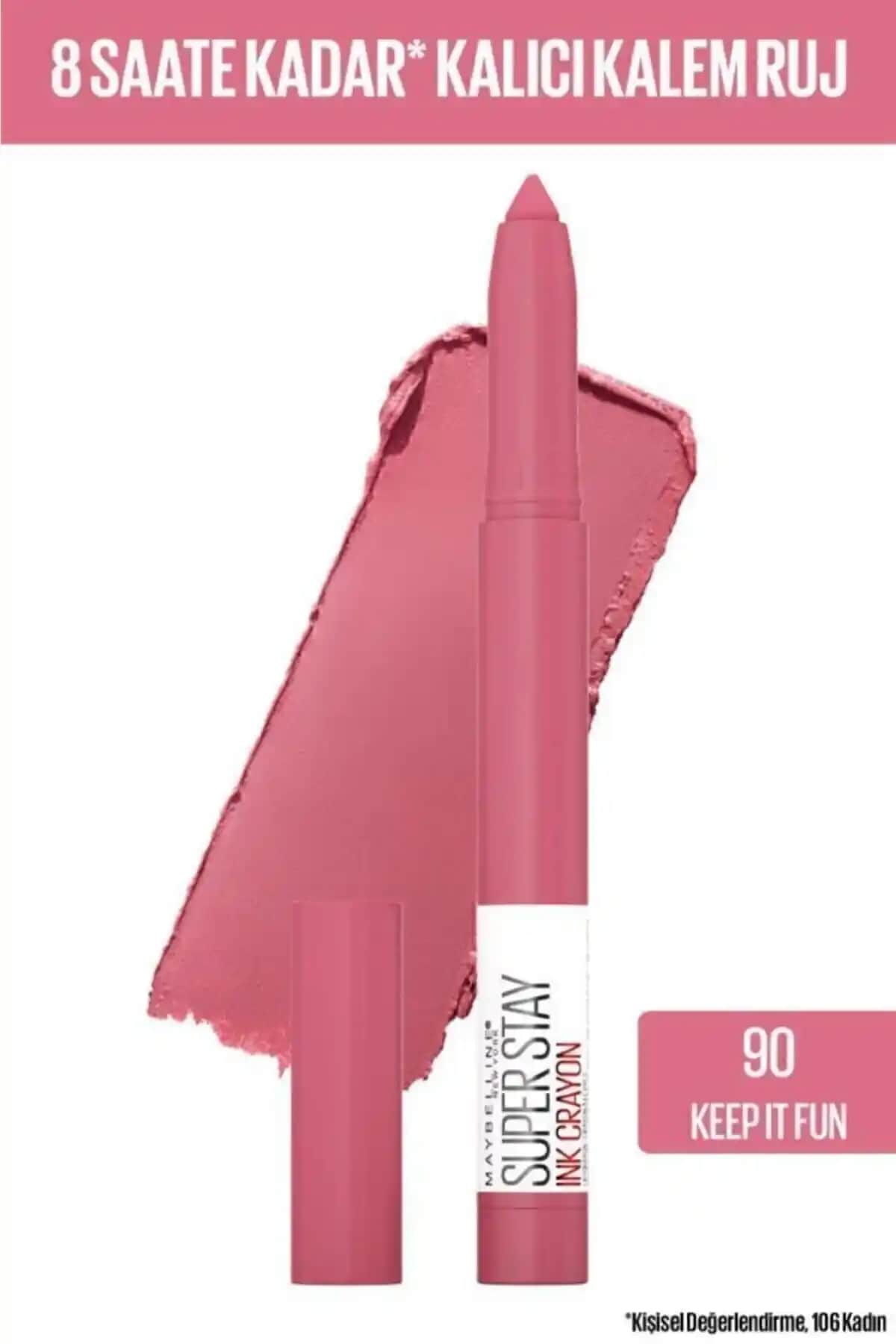 Maybelline Super Stay Ink Kalem Mat Ruj Pinks Edition 90 Keep It Fun - Uzun Süre Kalıcı Dudak Ruju