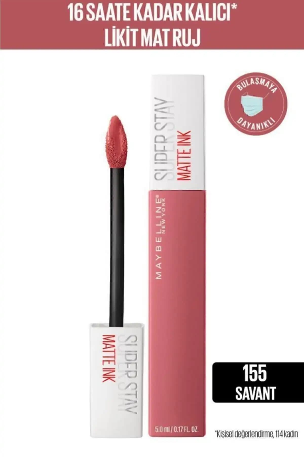 Maybelline Super Stay Matte Ink Likit Ruj 155 Savant: Uzun Süre Dayanıklı ve Canlı Renkli Dudaklar