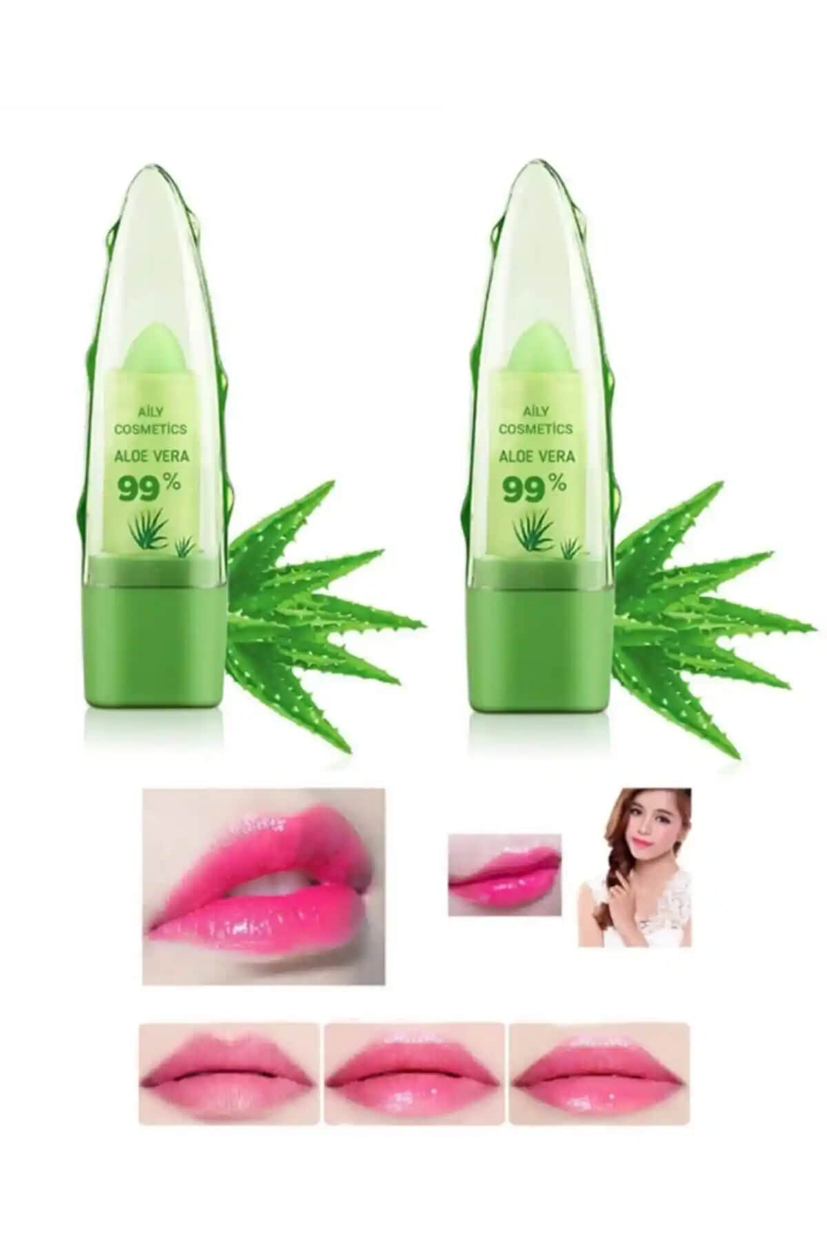 MUJGAN Aloe Vera Özlü Nemlendirici ve Sihirli Ruj Seti Günlük Dudak Bakımı İçin Uygun