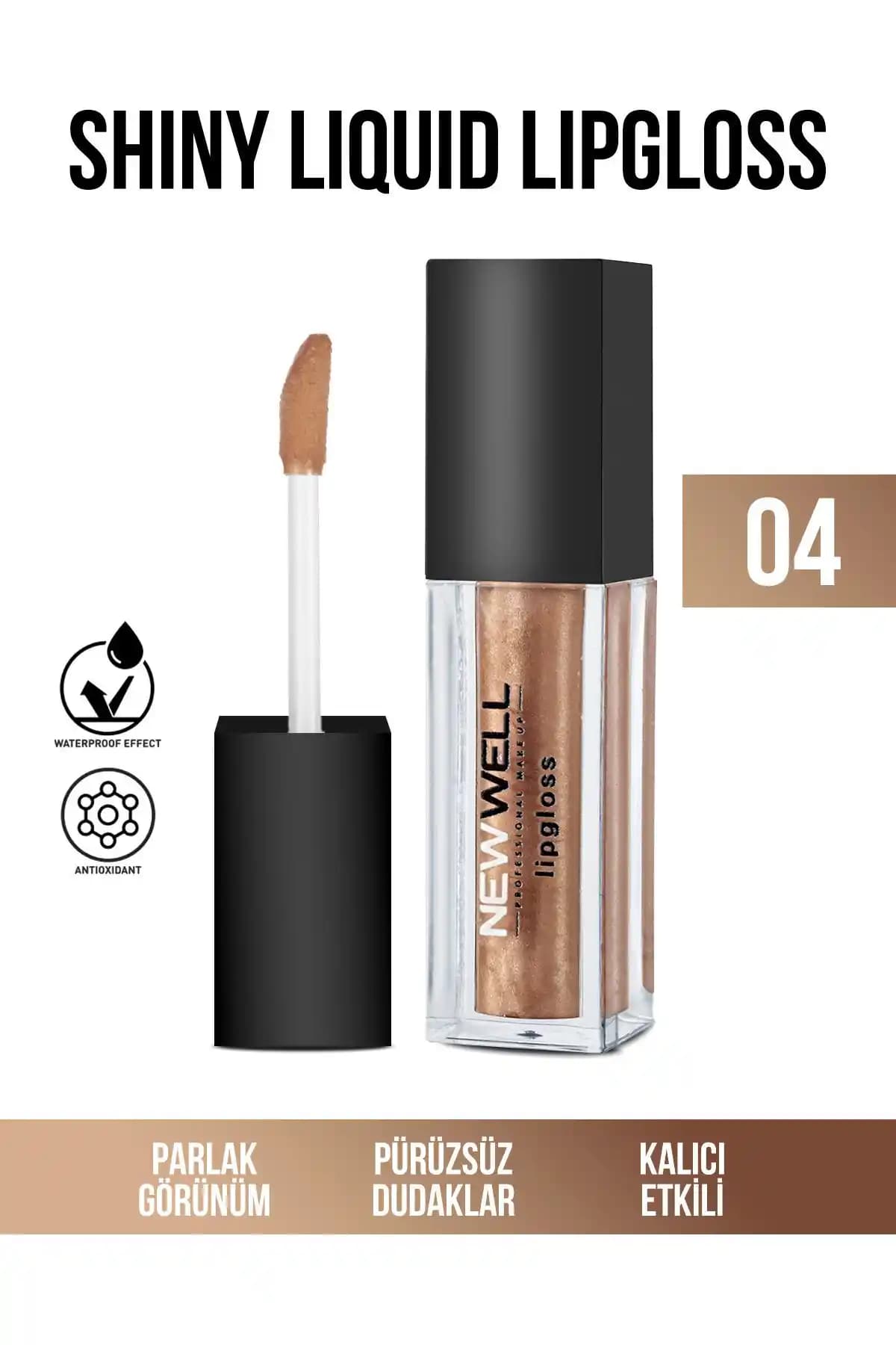 New Well Shiny Liquid Lipstick 04: Doğal ve Parlak Dudaklar İçin Kaliteli Seçenek