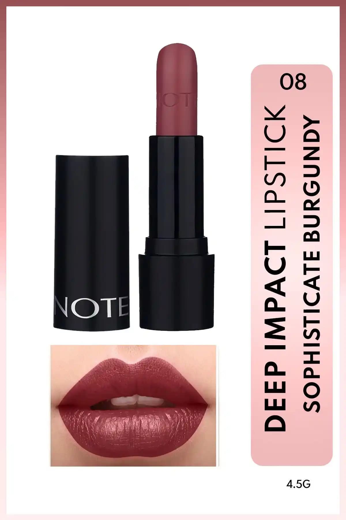 Note Cosmetics Deep Impact Lipstick ile parlak ve kalıcı kırmızı dudaklar için ideal seçenek