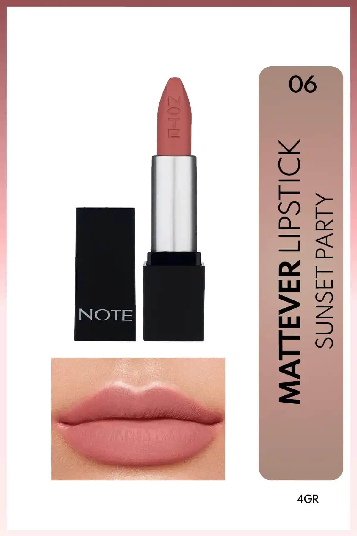 Note Cosmetics Mattever Lipstick Sunset Party: Yarı Mat, Kalıcı ve Doğal Dudak Rujları