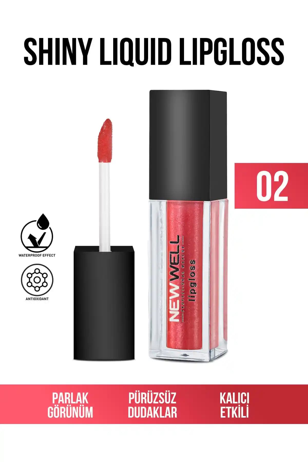 Yeni Well Shiny Liquid Lipstick - 02 ile doğal ve parlak dudaklara ulaşın