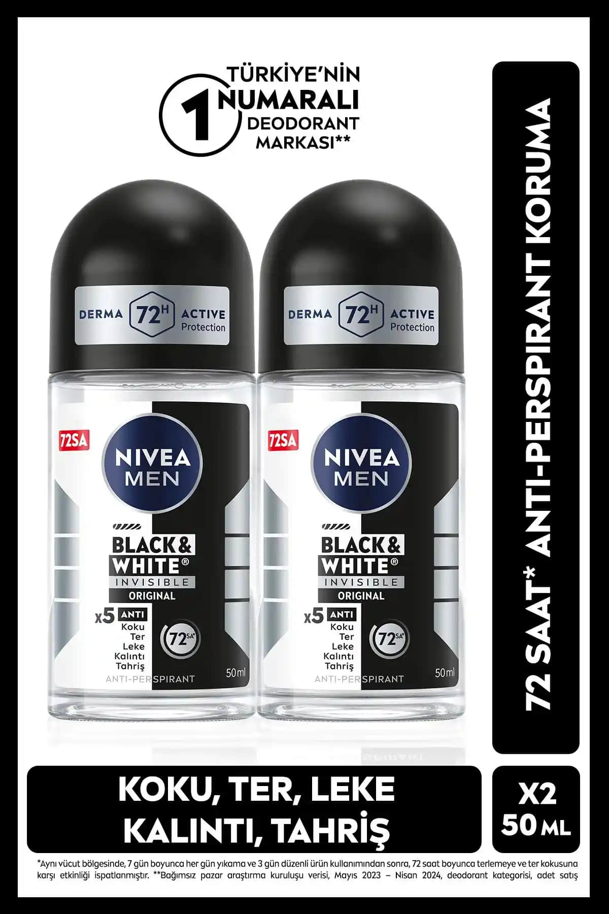 NIVEA MEN Erkek Roll-on Deodorant Black&White Invisible 50ml Ürün İncelemesi