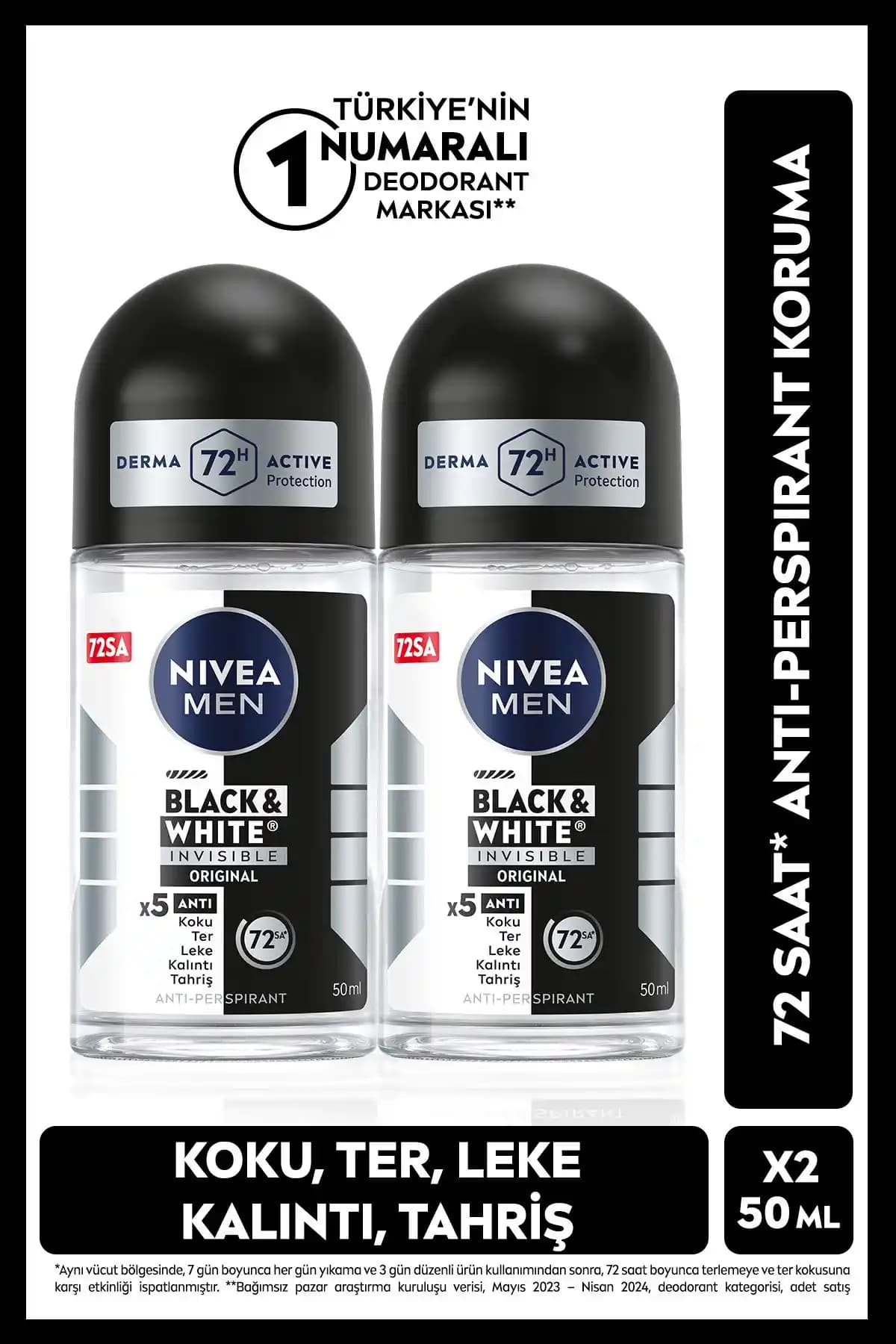 NIVEA MEN Erkek Roll-on Deodorant Black&White Invisible 50ml Ürün İncelemesi