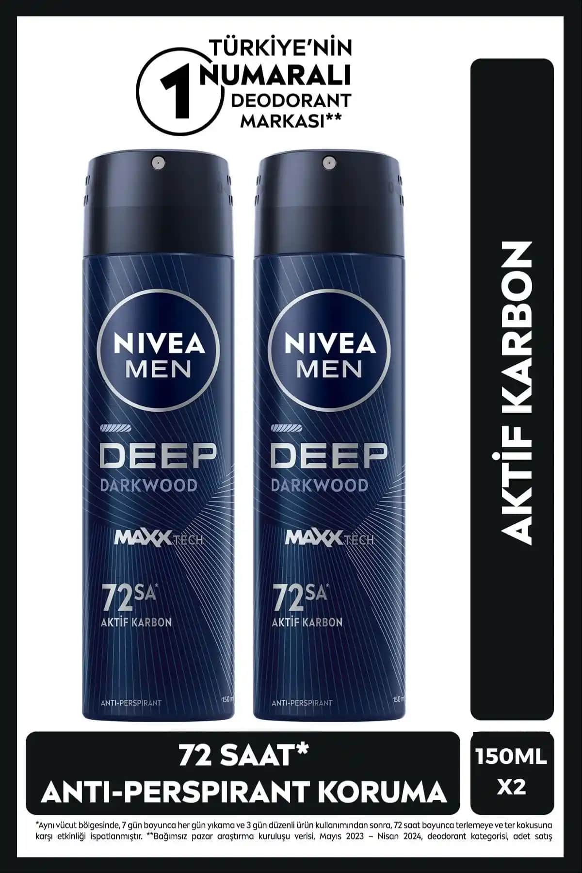 NIVEA MEN Erkek Sprey Deodorant Deep Dimension: Terleme Kontrolü için Güçlü Çözüm