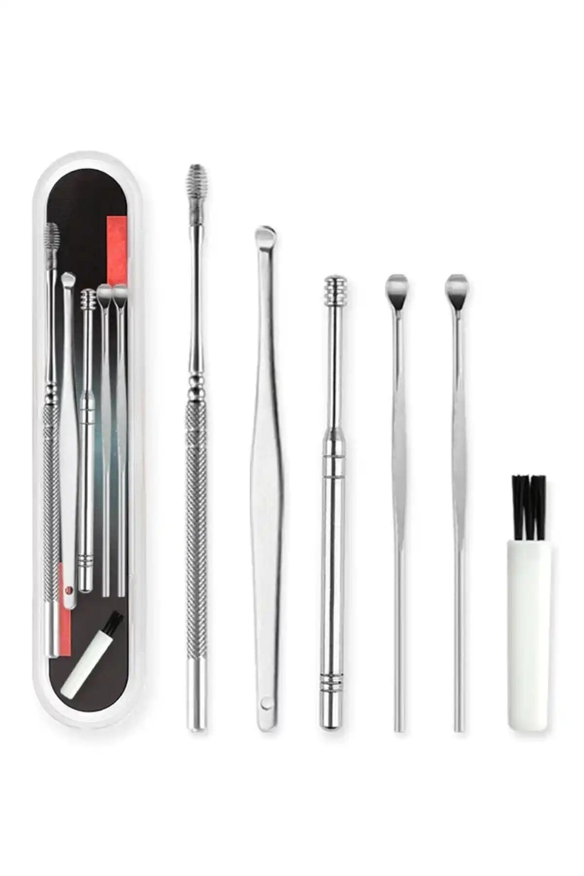 5DM Paslanmaz Çelik Spiral Kulak Temizleme Seti 6 Parça Hijyenik ve Dayanıklı