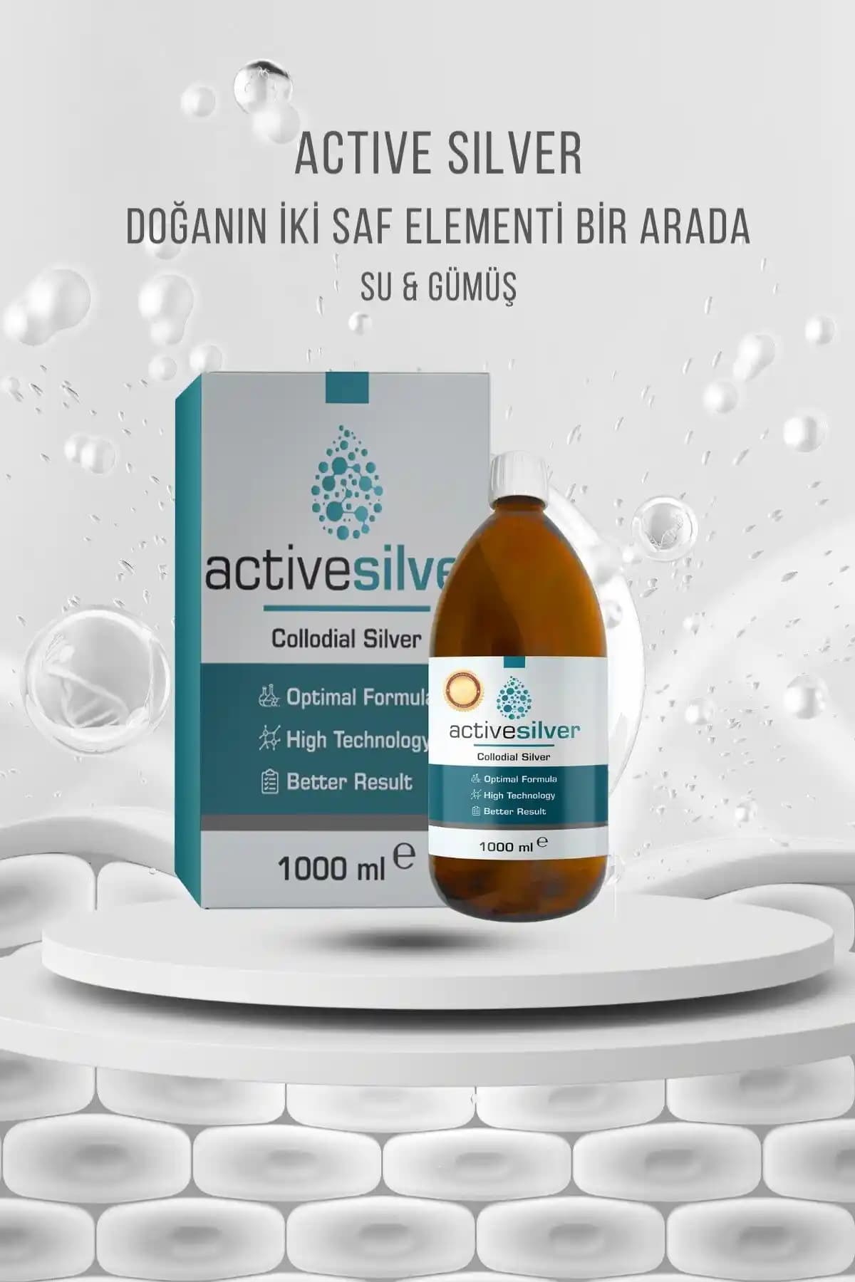 Active Silver 100 Ppm Kolloidal Gümüş Suyu Sağlık ve Hijyen İçin Güçlü Koruma Çözümü
