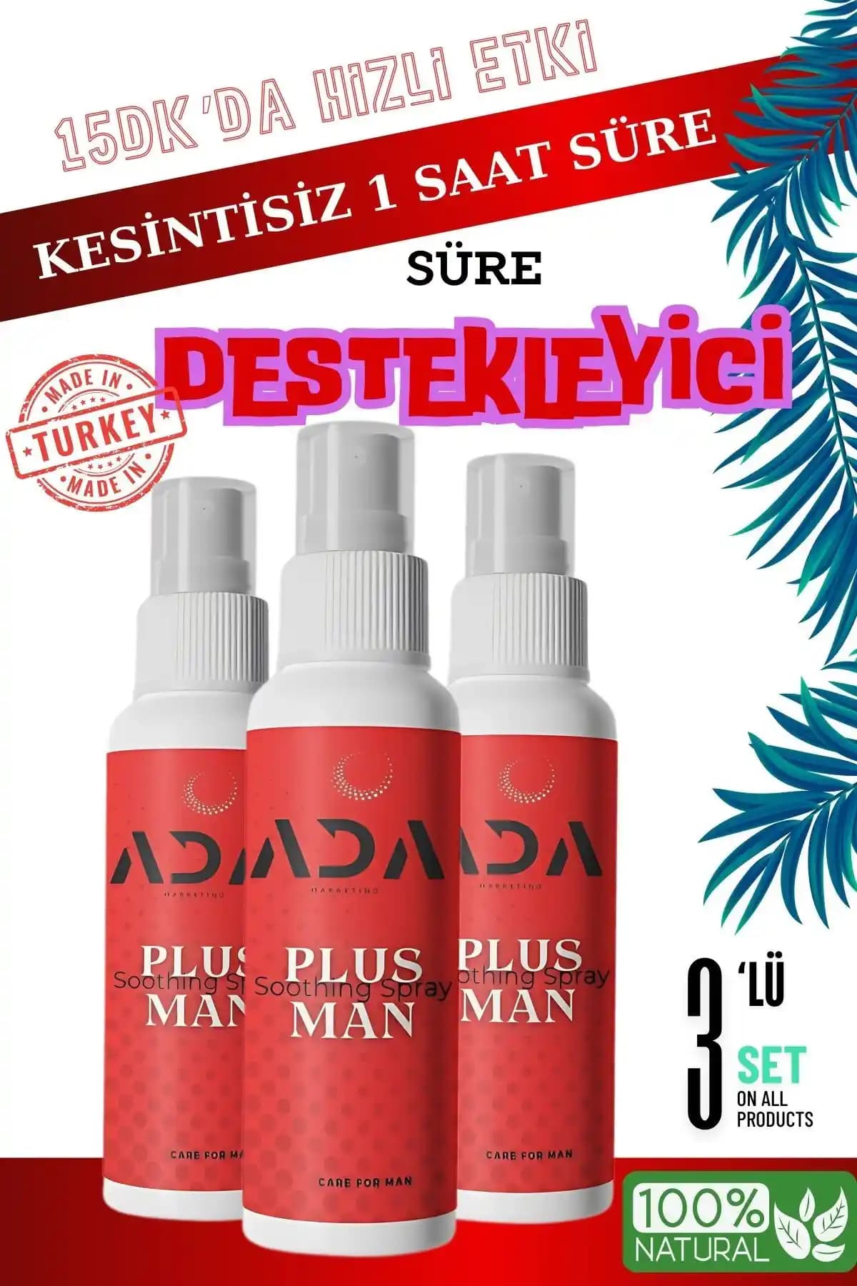 Ada Marketing Güç Plus Man Erkekler İçin Doğal ve Kokusuz Güç Artırıcı Destek Jeli