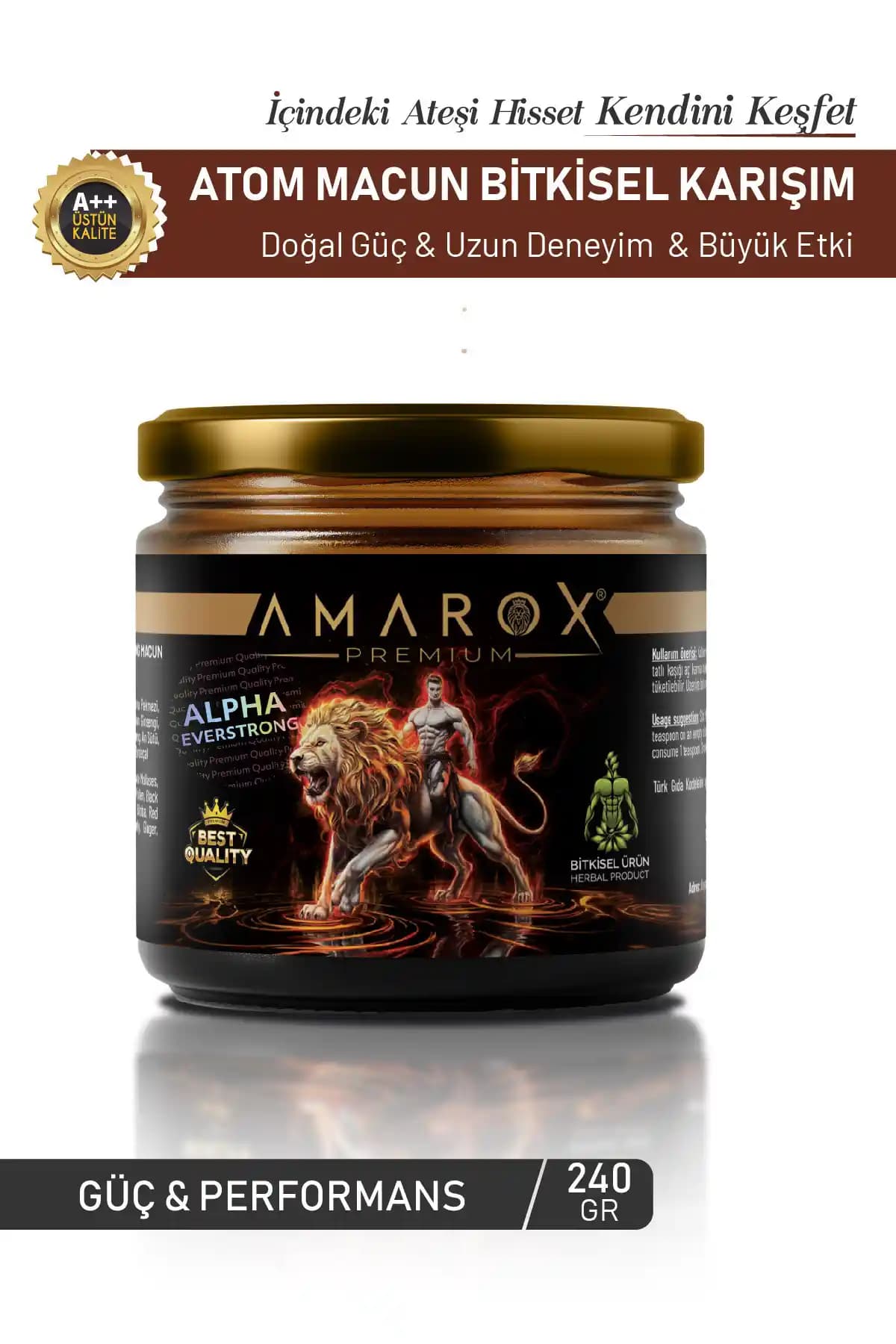 ALPHA EVERSTRONG Amarox Maca Panax Ginseng ile Doğal Enerji ve Güç Artırıcı Macun