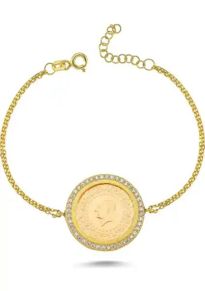 Altında Fırsat Çeyrek Altın Taşlı Zincir Bileklik: Zarif ve Çok Yönlü Yatırım ve Günlük Takı Seçeneği