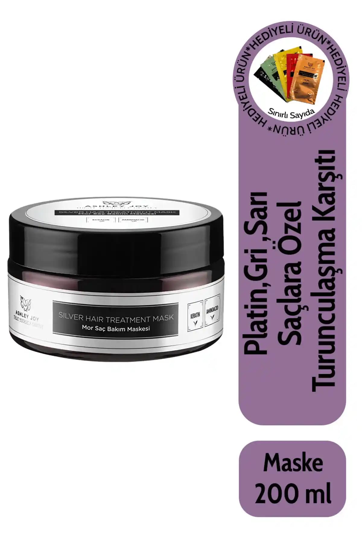 Ashley Joy Platin Sarı ve Röfleli Saçlar İçin Turunculaşma Önleyici Bakım Maskesi