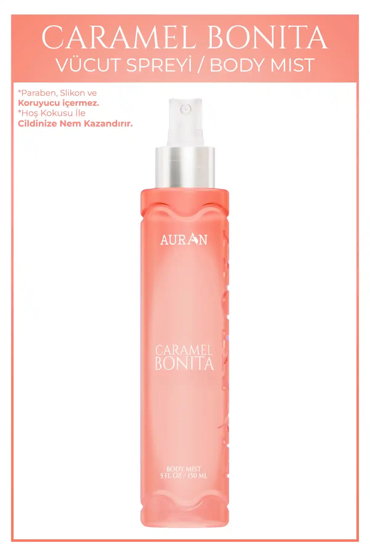AURAN Caramel Bonita Kadın Vücut Spreyi: Tatlı ve Ferahlatıcı Kalıcı Koku Deneyimi